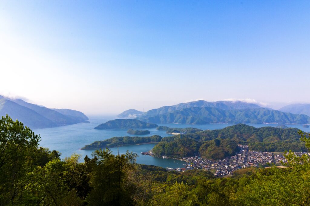 Aerial view of Maizuru on a sunny day